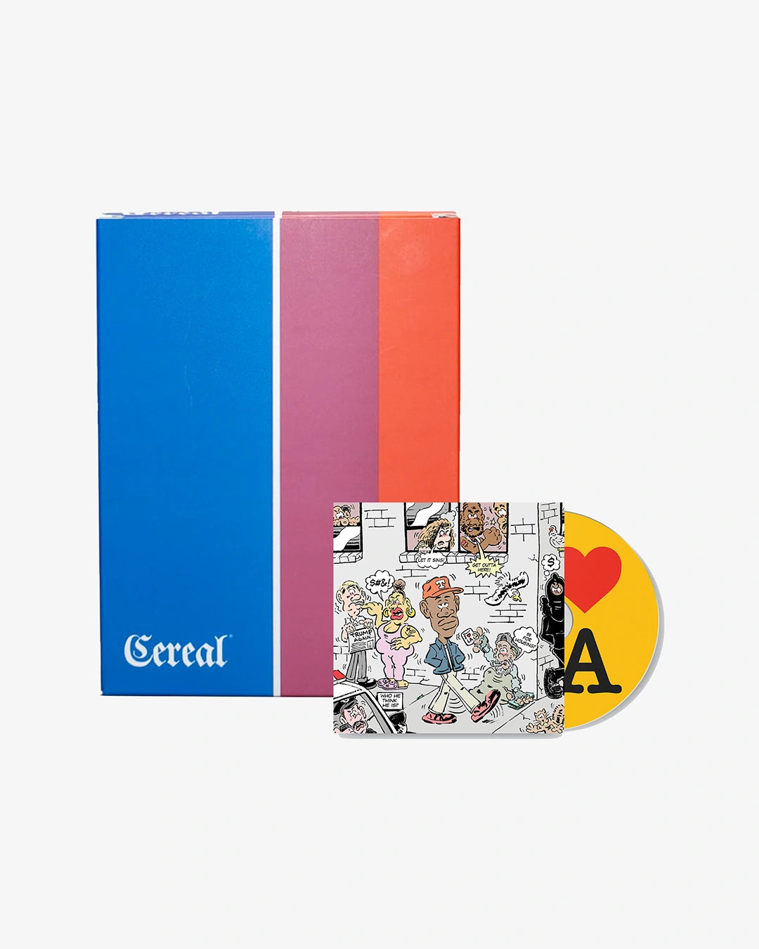 A bundle consisting of a blue and pink box labeled 'Cereal' and a 'TM 2' CD with cover art featuring cartoon-style illustrations.