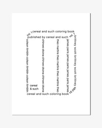 Cereal & Such "Coloring Book" Vol. 1