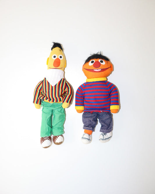 Vintage Sesame Street Bert and Ernie Plush Figures (1974)