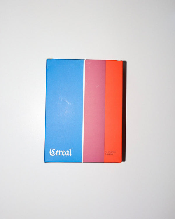Colorful box with 'Cereal' branding on a white background