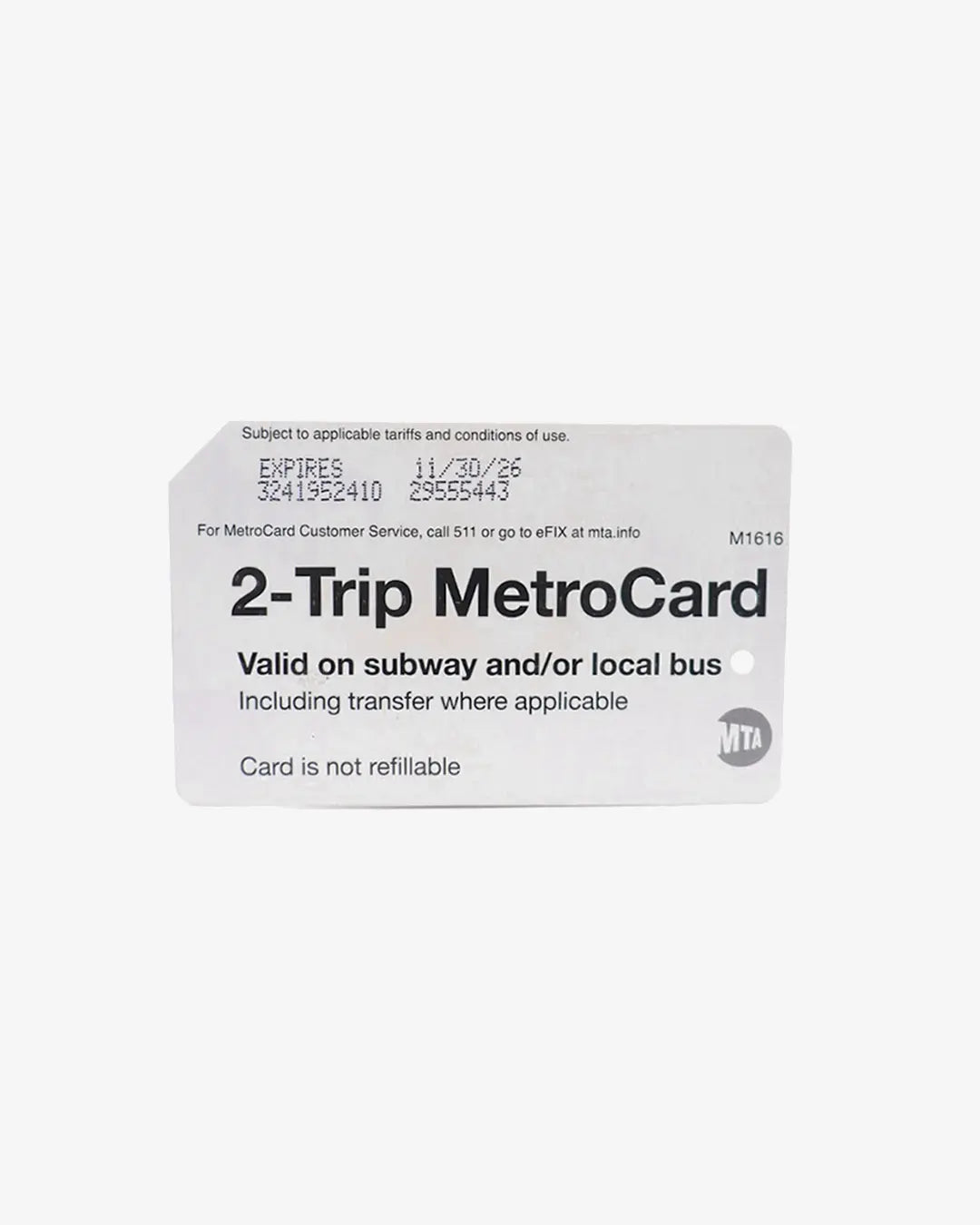 MTA 2-Trip MetroCard